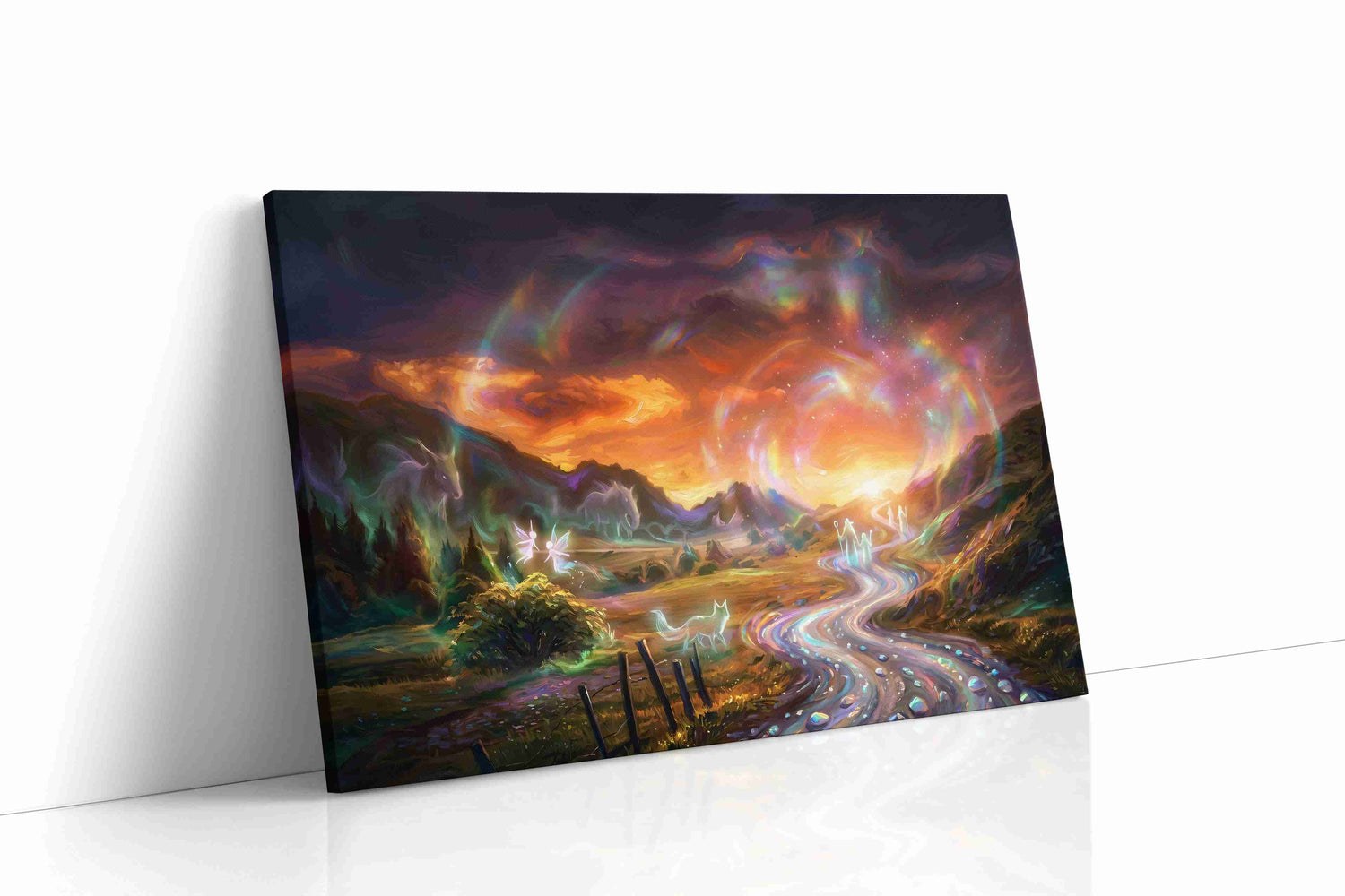 Starlit Path of Spirits fantasy canvas wall art gallery-wrapped landscape canvas studio shot