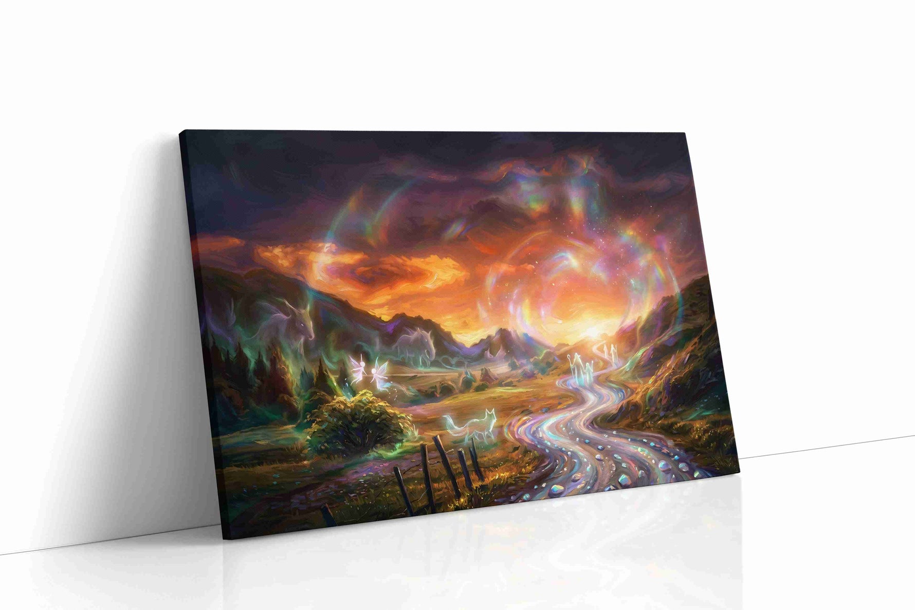 Starlit Path of Spirits fantasy canvas wall art gallery-wrapped landscape canvas studio shot