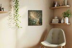 Under the Omens of Stars fantasy canvas wall art styled in a living room