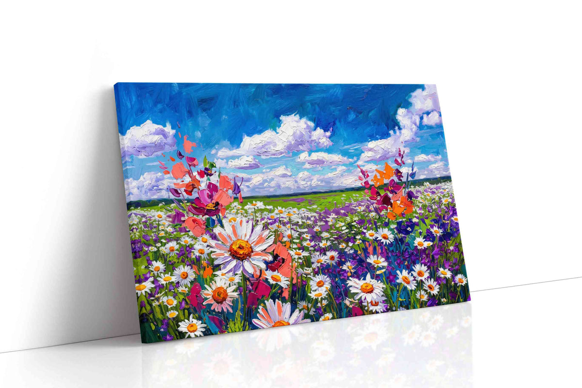 Cobalt Skyflower Reverie canvas wall art gallery-wrapped landscape canvas studio shot