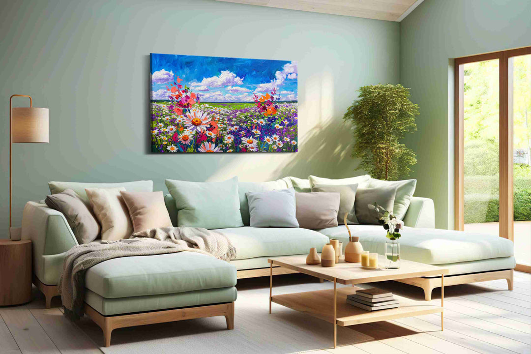 Cobalt Skyflower Reverie - Floral Canvas Print, Botanical Wall Art, Flower Canvas Art