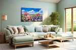 Cobalt Skyflower Reverie - Floral Canvas Print, Botanical Wall Art, Flower Canvas Art