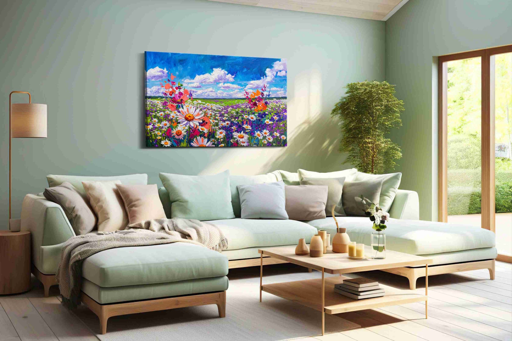 Cobalt Skyflower Reverie - Floral Canvas Print, Botanical Wall Art, Flower Canvas Art
