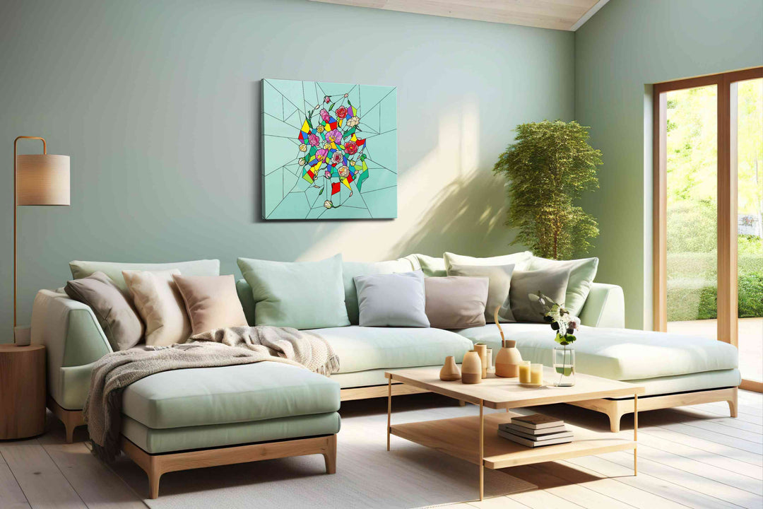Prismatic Rose Reverie - Floral Canvas Print, Botanical Wall Art, Flower Canvas Art