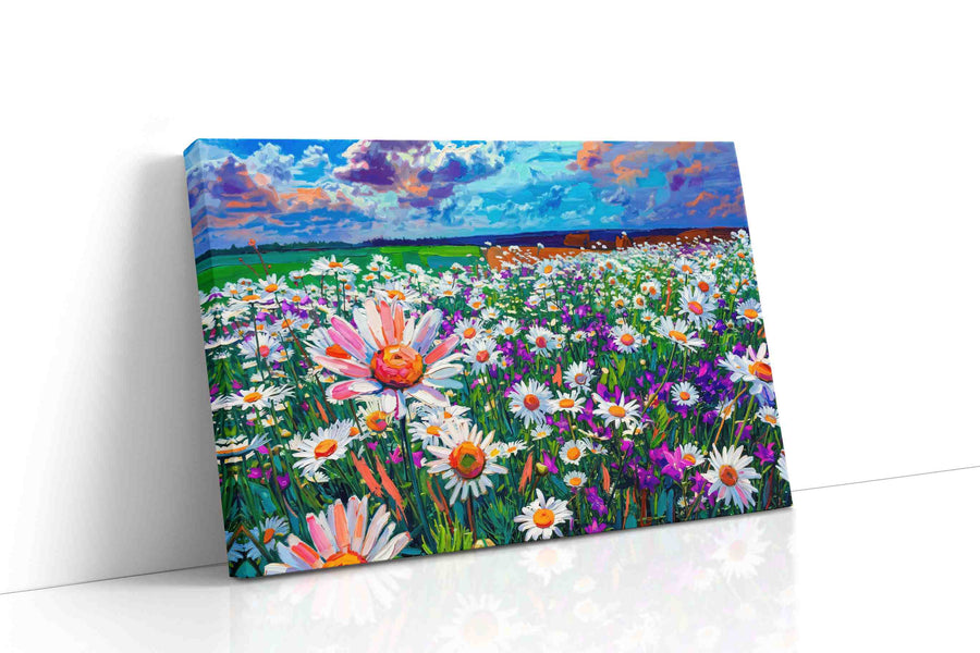 Stormlight Daisy Reverie canvas wall art gallery-wrapped landscape canvas studio shot
