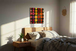 Velvet Gerbera Reverie canvas wall art displayed above a bed in a styled bedroom scene