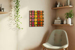Velvet Gerbera Reverie canvas wall art styled in a living room