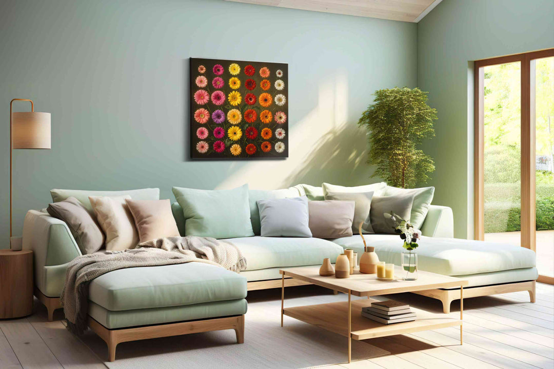 Velvet Gerbera Reverie - Floral Canvas Print, Botanical Wall Art, Flower Canvas Art