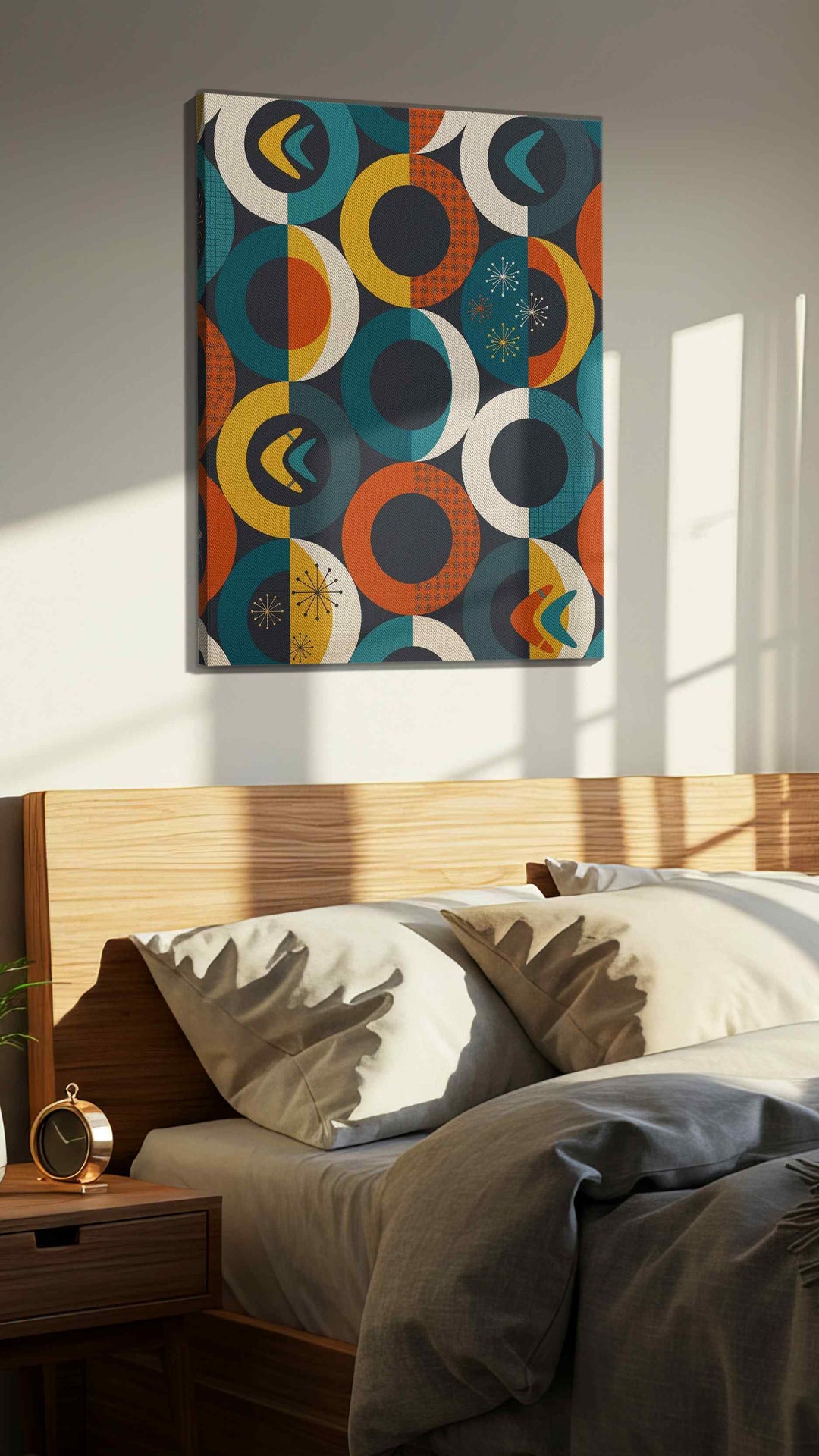 Atomic Eclipse Reverie - Geometric Wall Art, Abstract Canvas Print, Modern Decor