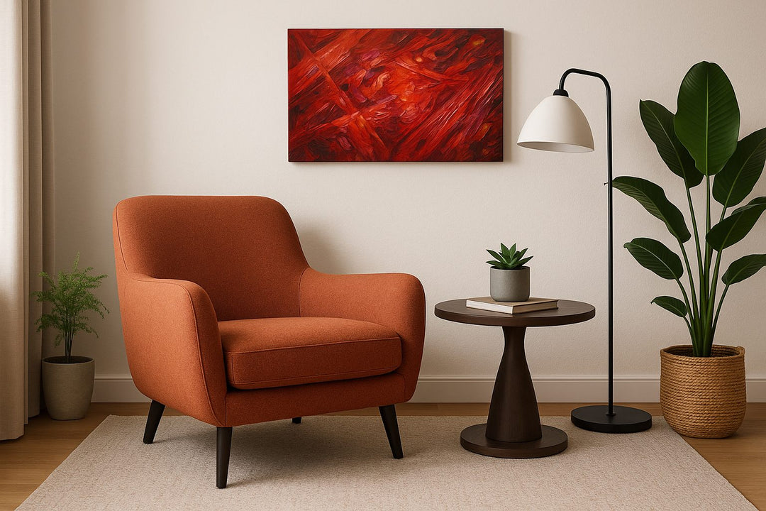 Emberstorm Sonata - Geometric Wall Art, Abstract Canvas Print, Modern Decor