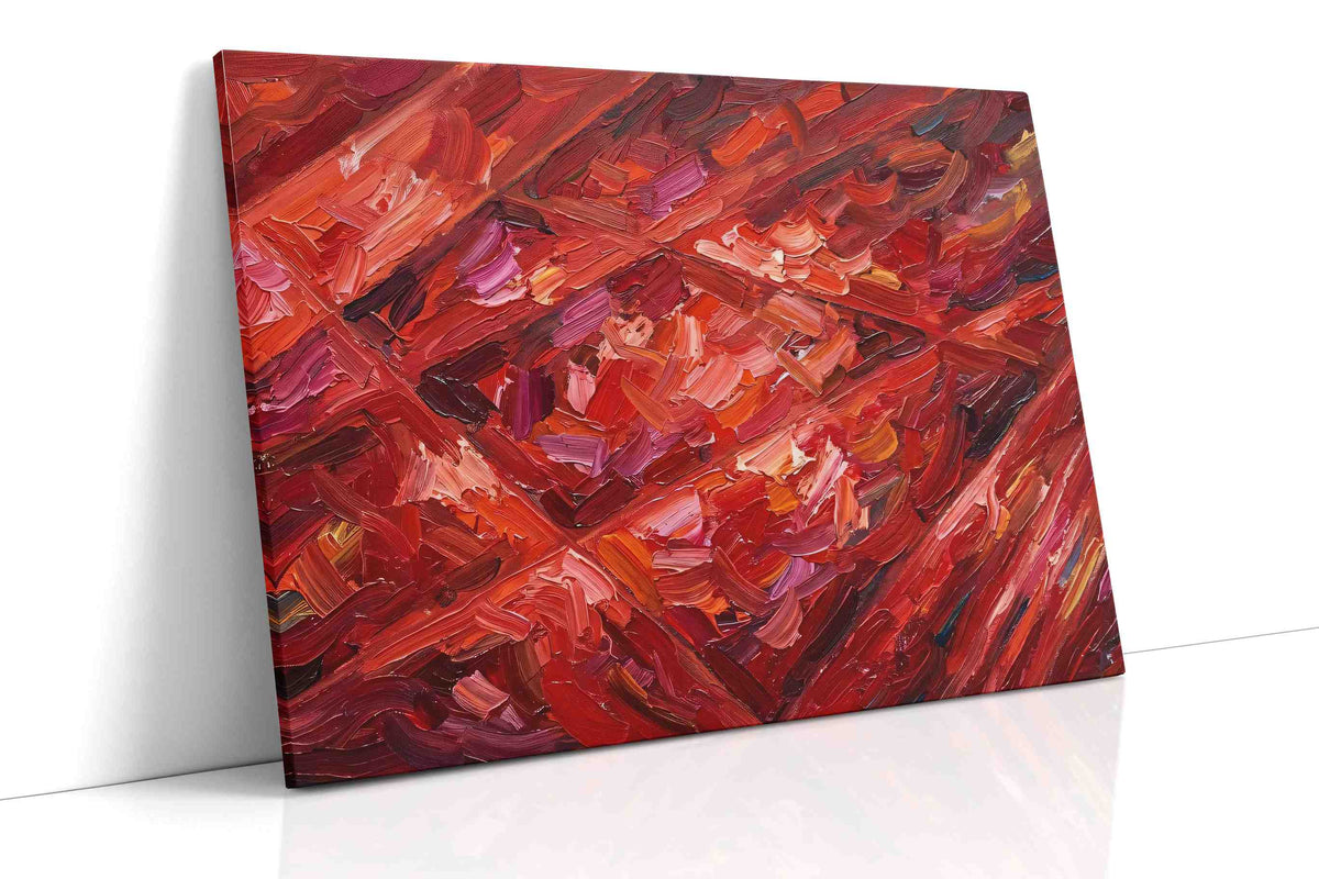 Emberstorm Sonata geometric canvas wall art displayed above a bed in a contemporary bedroom