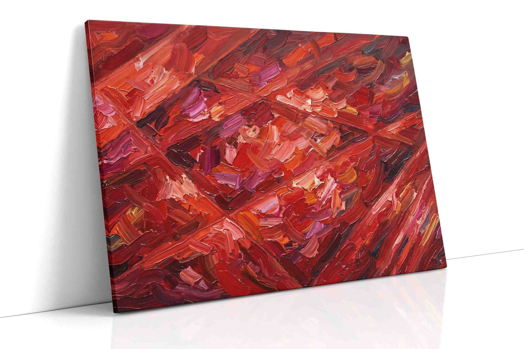 Emberstorm Sonata geometric canvas wall art displayed above a bed in a contemporary bedroom