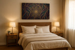 Midnight Bloom Mandala - Geometric Wall Art, Abstract Canvas Print, Modern Decor