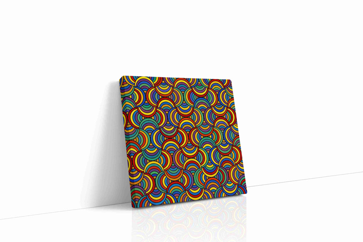 Prismatic Echo Arches geometric canvas wall art gallery-wrapped square canvas studio shot