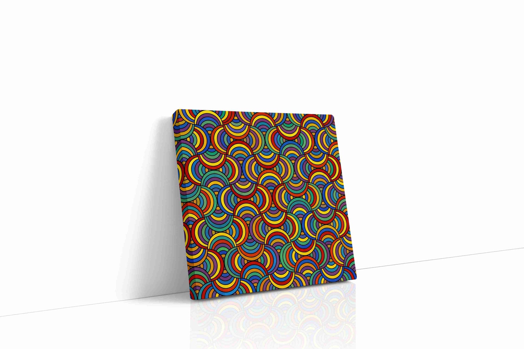 Prismatic Echo Arches geometric canvas wall art gallery-wrapped square canvas studio shot