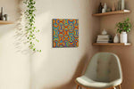 Prismatic Echo Arches geometric canvas wall art styled in a living room