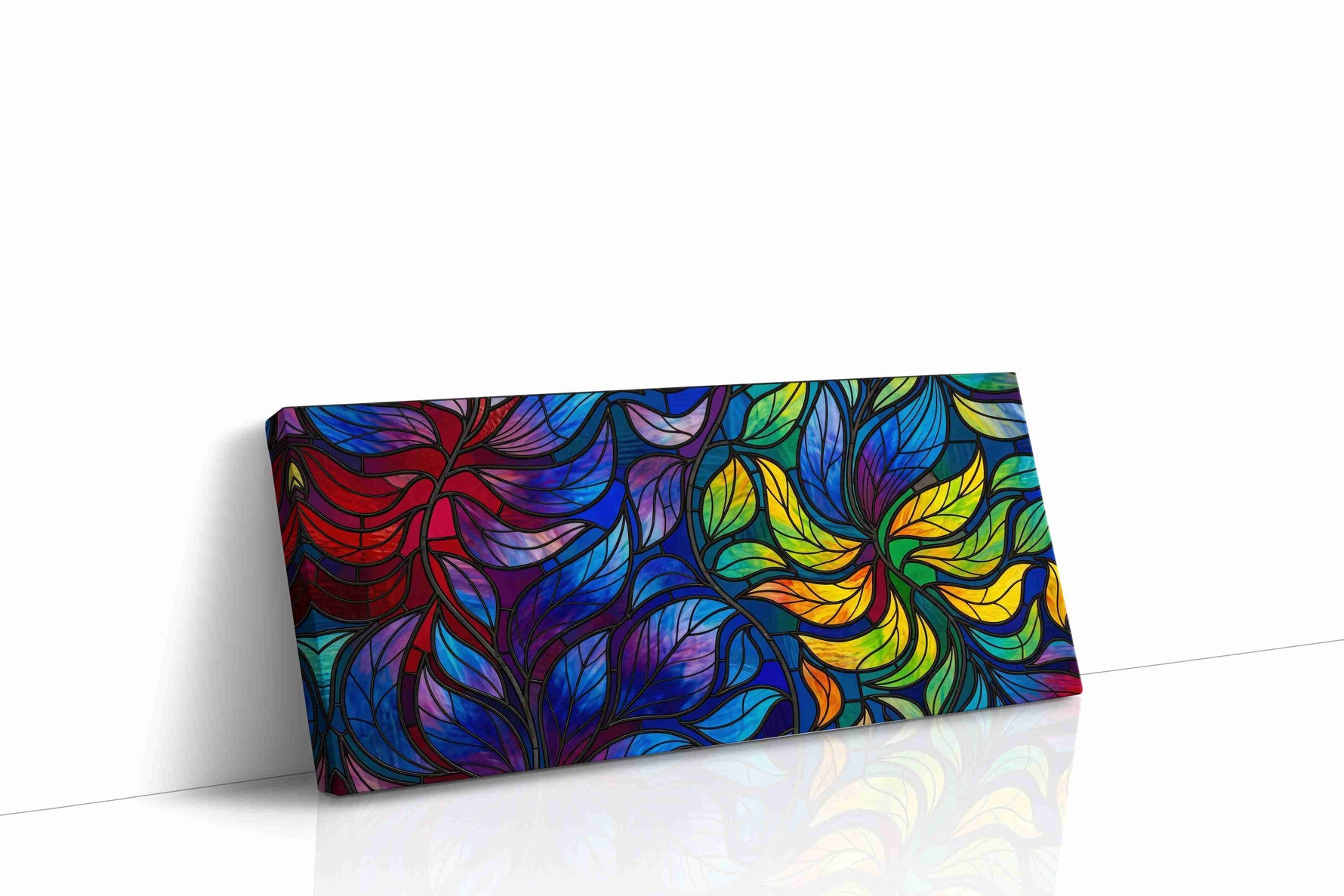 Prismatic Garden Reverie geometric canvas wall art gallery-wrapped landscape canvas studio shot