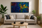 Prismatic Garden Reverie - Geometric Wall Art, Abstract Canvas Print, Modern Decor