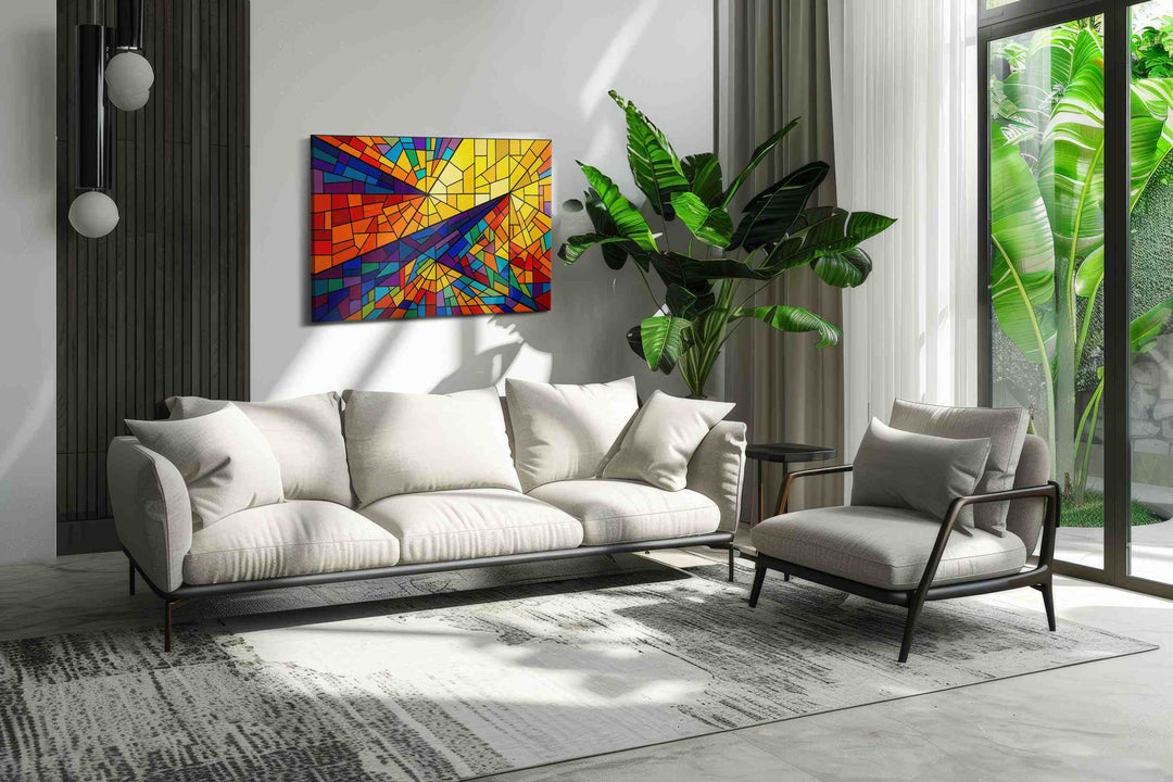Solar Prism Rhapsody - Geometric Wall Art, Abstract Canvas Print, Modern Decor