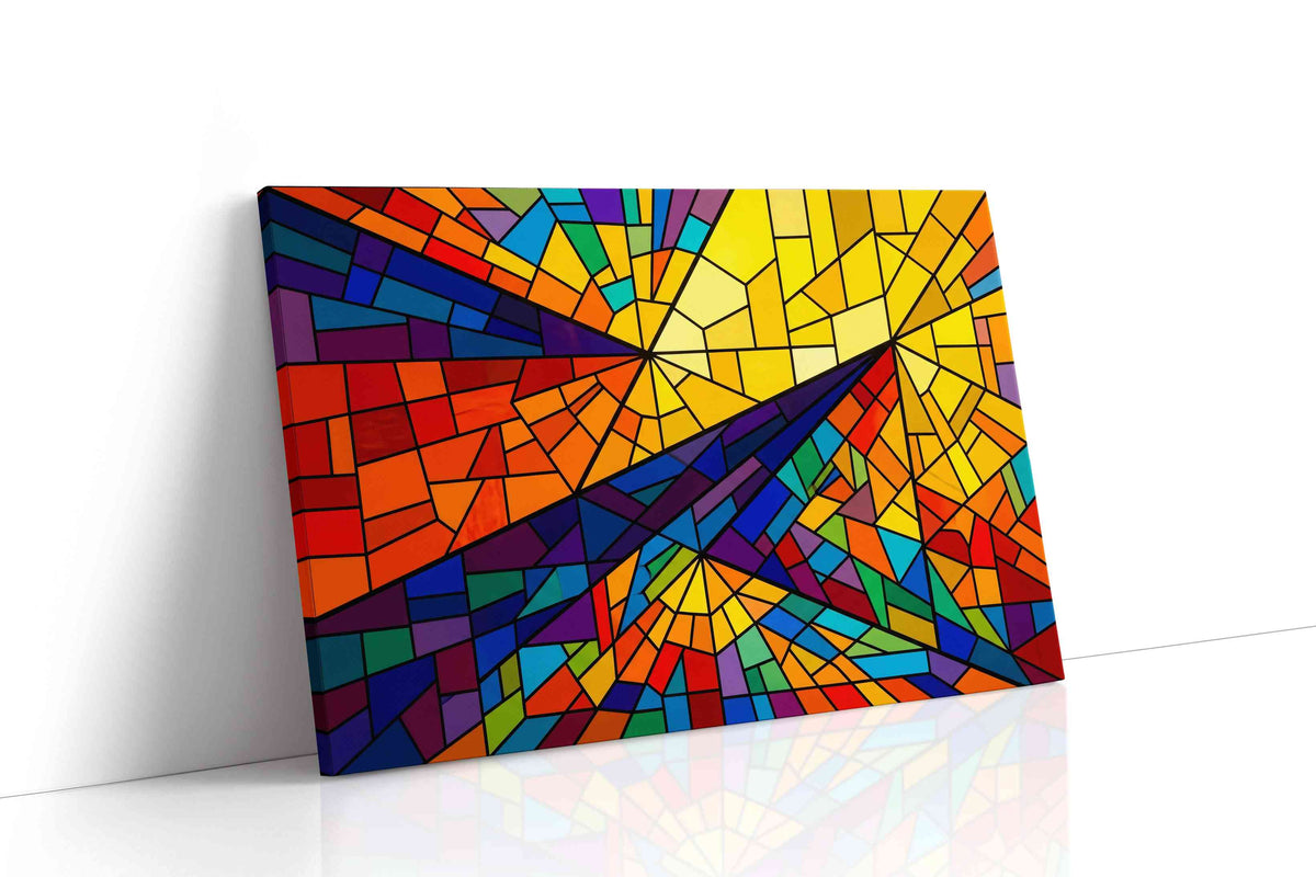 Solar Prism Rhapsody geometric canvas wall art gallery-wrapped landscape canvas studio shot