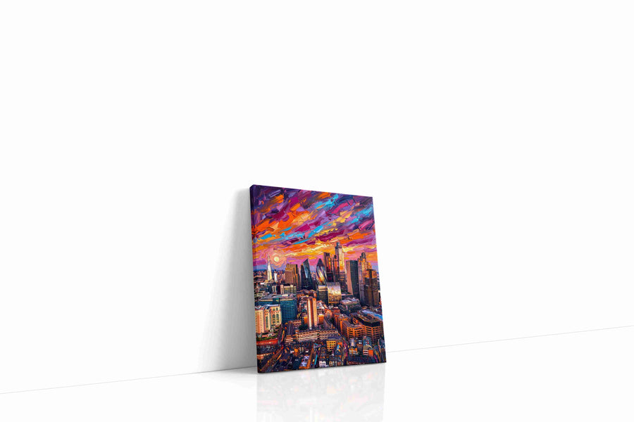 Chromatic Skyline Reverie landmark canvas wall art gallery-wrapped portrait canvas studio shot