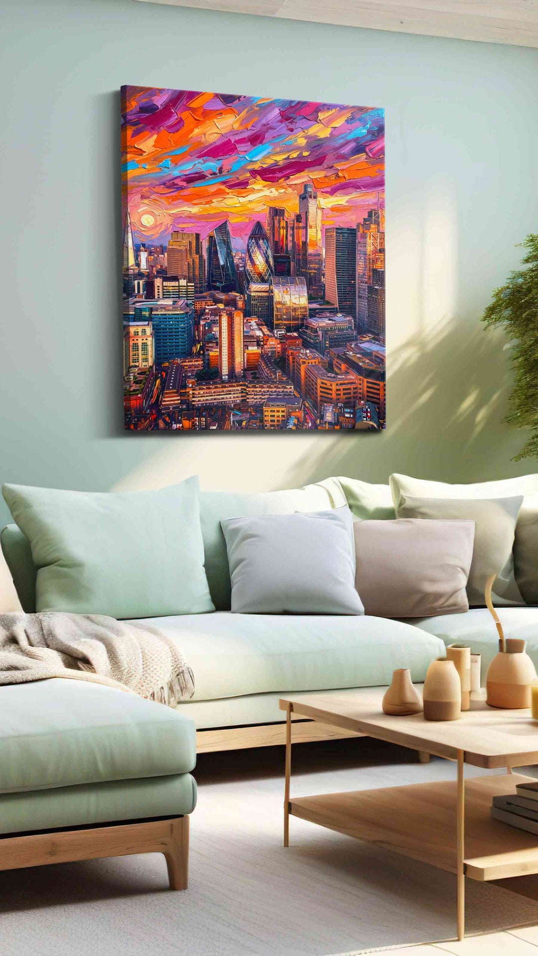 Chromatic Skyline Reverie - Landmark Wall Art, Travel Canvas Print, Famous Places Art