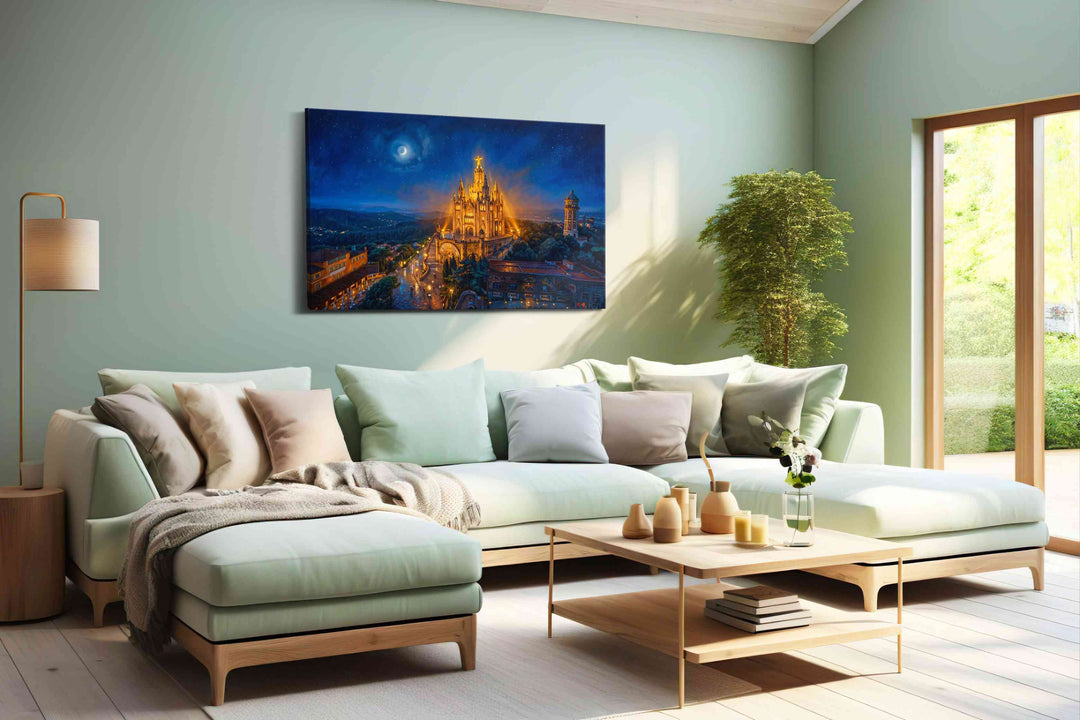 Moonlit Cathedral of Radiance - Landmark Wall Art, Travel Canvas Print, Famous Places Art