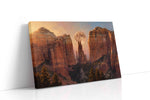 Moonrise Through Cathedral Spires landmark canvas wall art gallery-wrapped landscape canvas studio shot