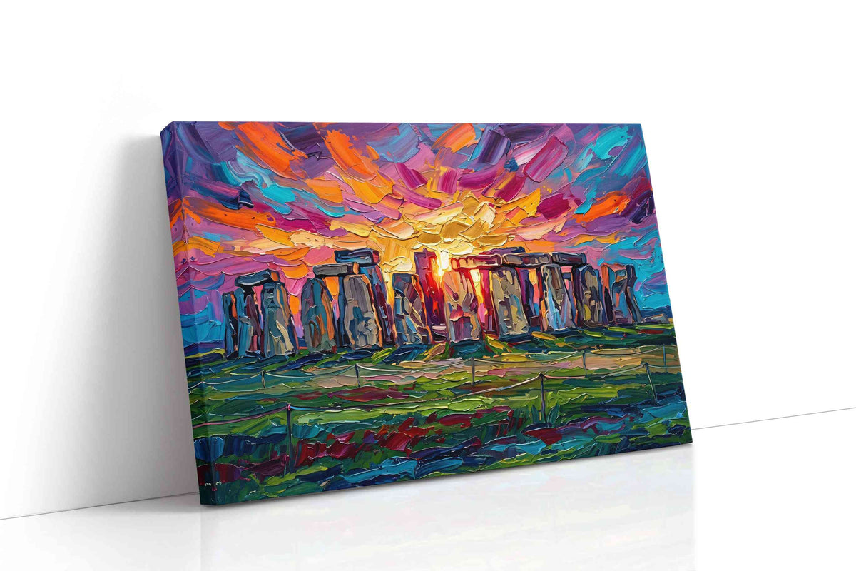 Solstice Over Standing Stones landmark canvas wall art gallery-wrapped landscape canvas studio shot