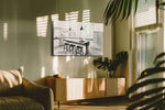 Tea Light Over Misty Peaks canvas wall art shown hanging in a styled interior