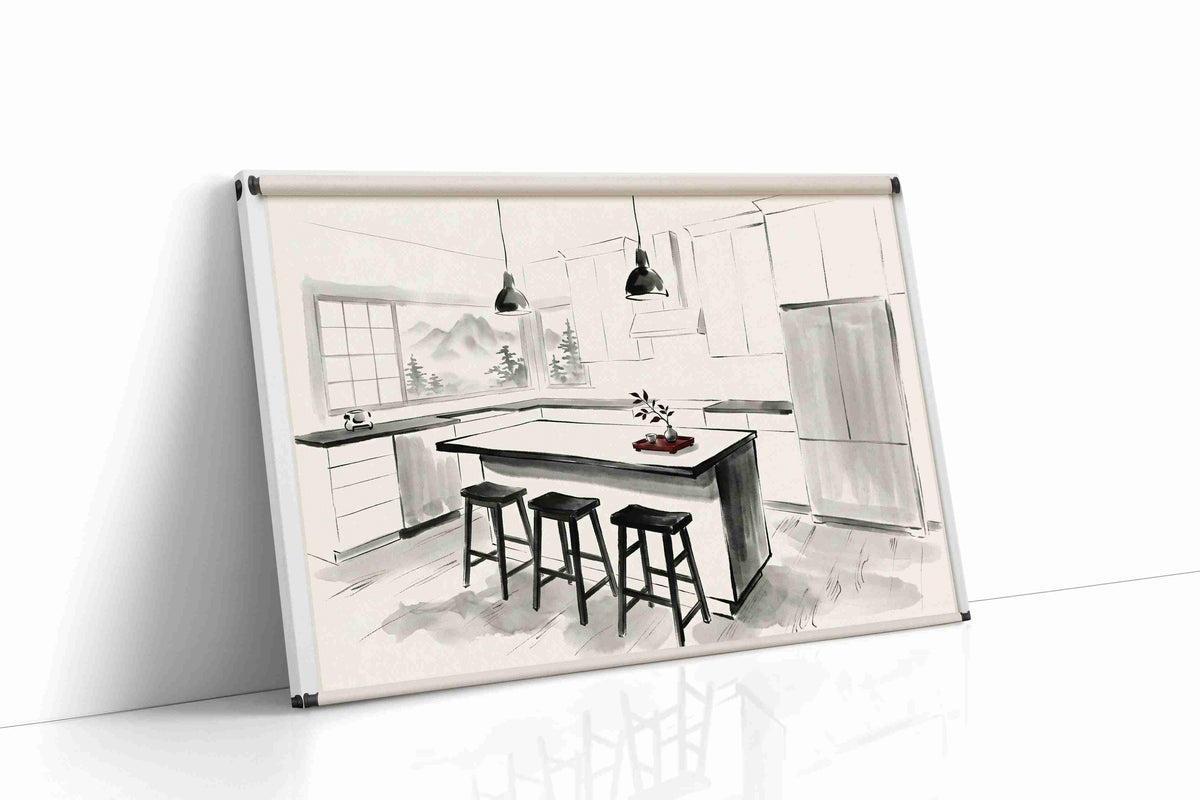 Tea Light Over Misty Peaks canvas wall art gallery-wrapped landscape canvas studio shot