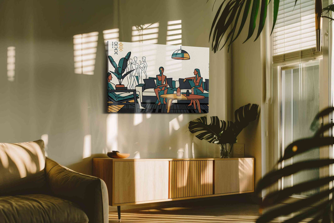 Teal Reverie Gathering - Canvas Wall Art