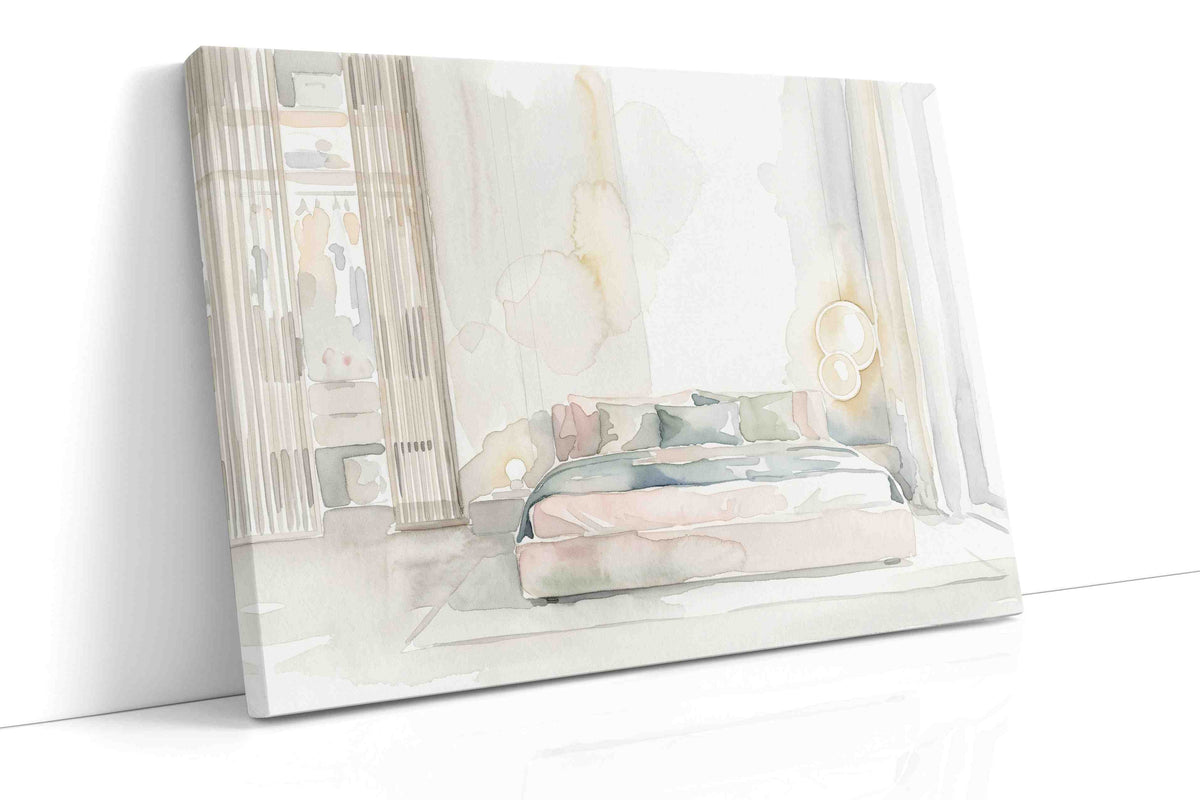Whispered Light Bedroom canvas wall art gallery-wrapped landscape canvas studio shot