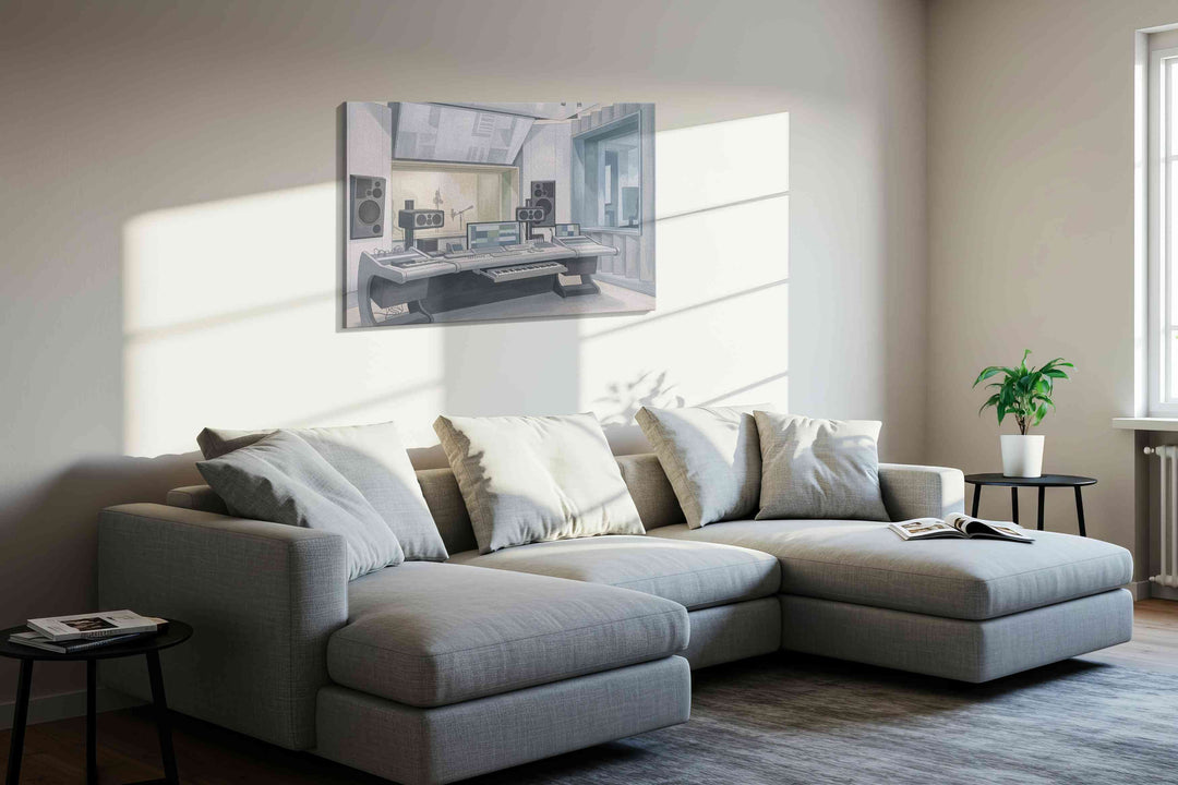 Silver Echo Chamber - Modern Wall Art, Contemporary Canvas Print, Minimalist Decor