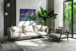 Starlit Skyline Rhapsody - Modern Wall Art, Contemporary Canvas Print, Minimalist Decor