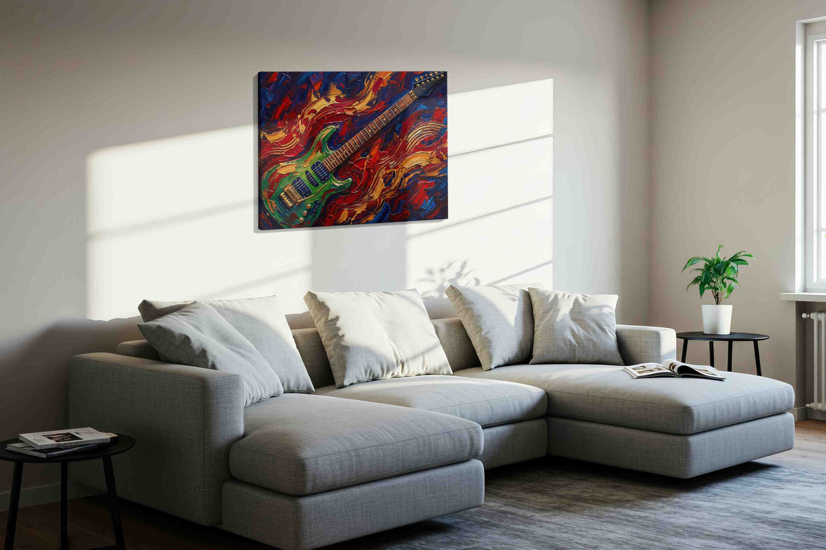 Crimson Riff Tempest - Music Wall Art, Musical Canvas Print, Music Room Decor