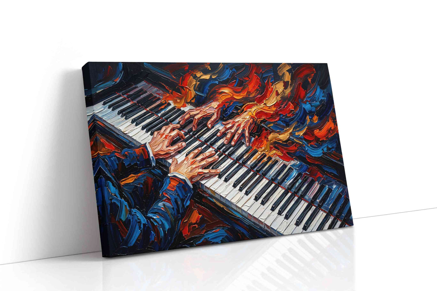 Embers on Ivory Keys music canvas wall art gallery-wrapped landscape canvas studio shot