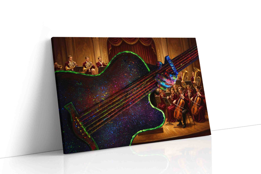 Symphony of the Neon Maestro music canvas wall art gallery-wrapped landscape canvas studio shot