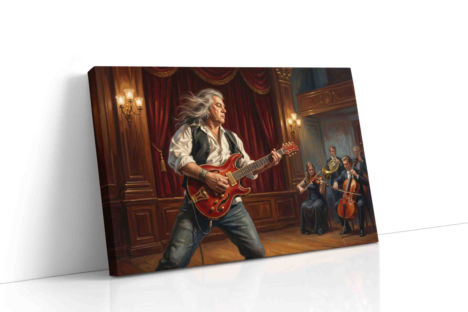 Velvet Crescendo Rebellion music canvas wall art gallery-wrapped landscape canvas studio shot