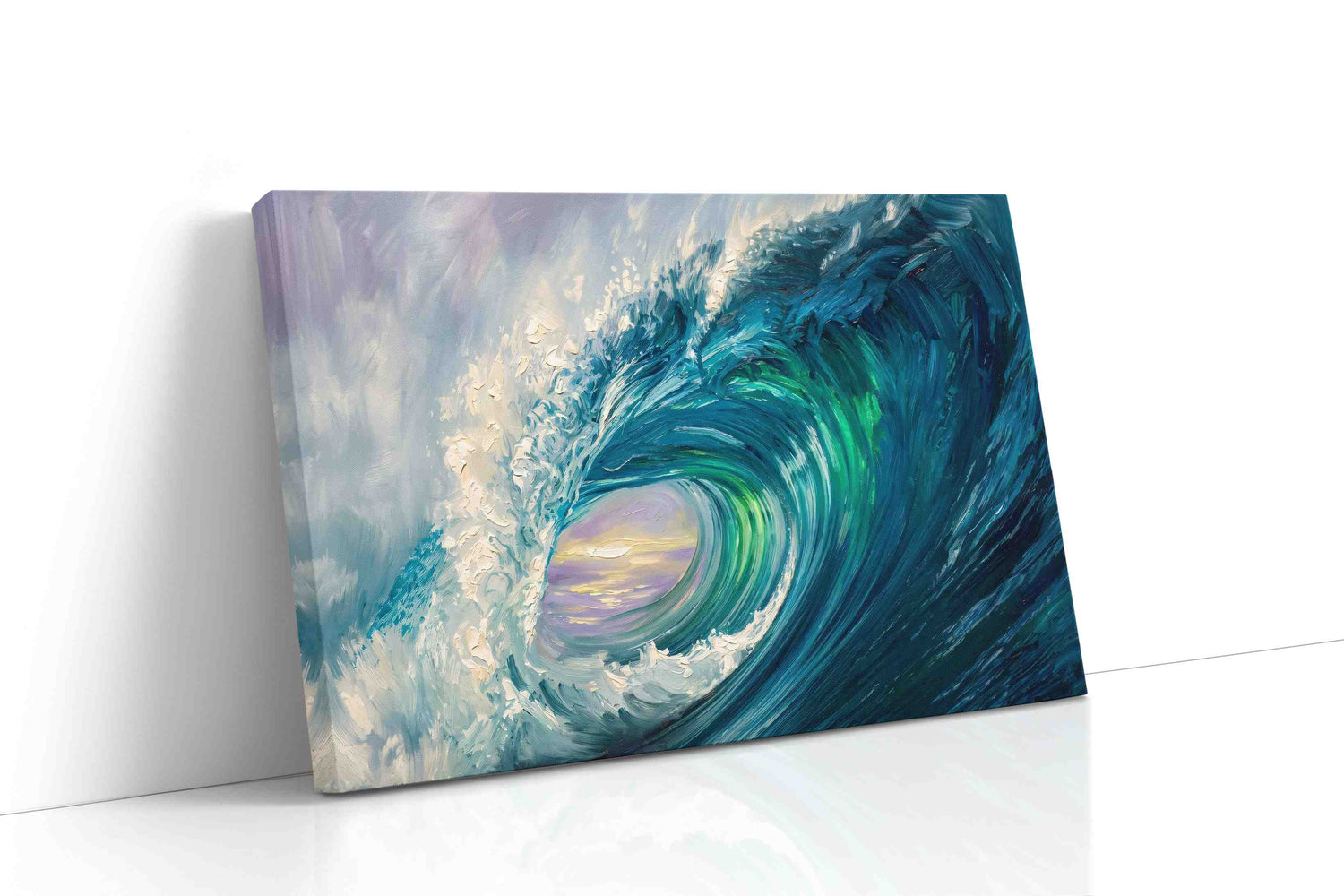 Aurora Within the Break coastal canvas wall art gallery-wrapped landscape canvas studio shot