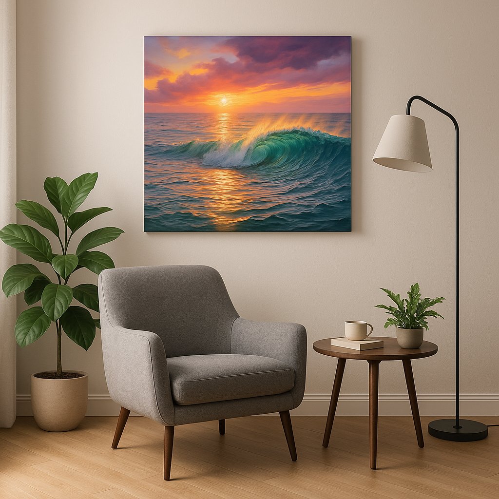 Ember Tide Reverie II - Coastal Wall Art, Ocean Canvas Print, Beach House Decor