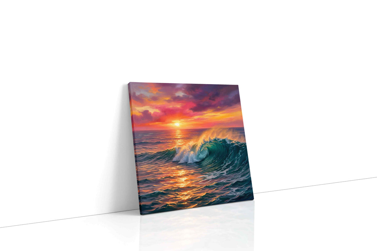 Ember Tide Reverie II coastal canvas wall art gallery-wrapped square canvas studio shot