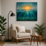 Ember Tide Reverie III - Coastal Wall Art, Ocean Canvas Print, Beach House Decor