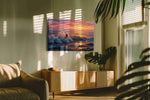 Ember Tide Siren coastal canvas wall art in a contemporary interior mockup