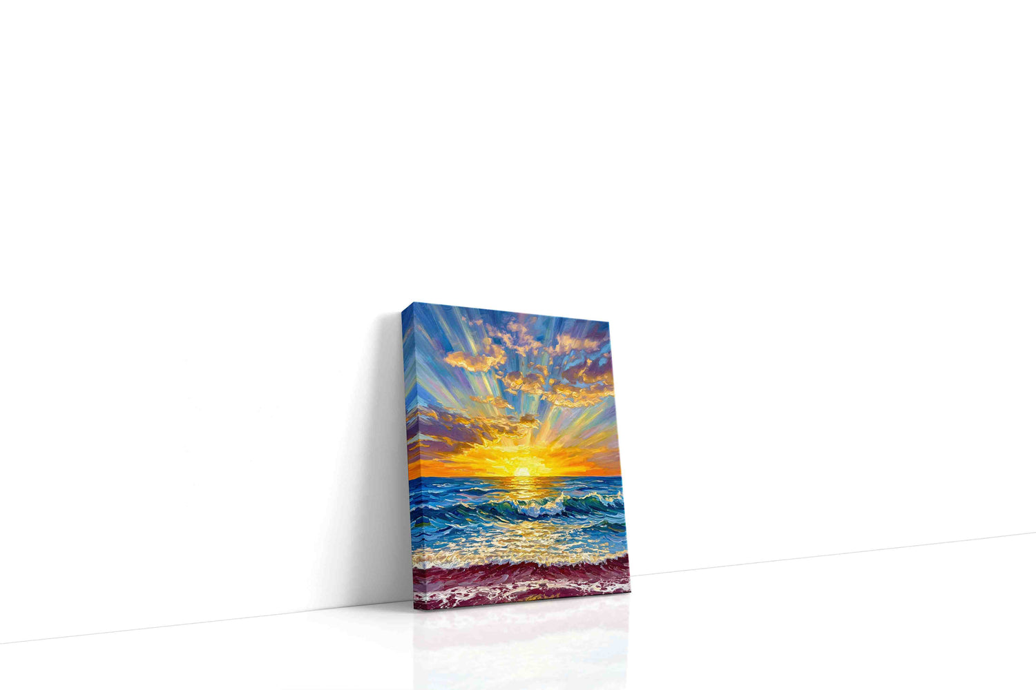 Gilded Tide Ascension coastal canvas wall art gallery-wrapped portrait canvas studio shot