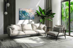 Seafoam Rapture coastal canvas wall art in a modern interior mockup
