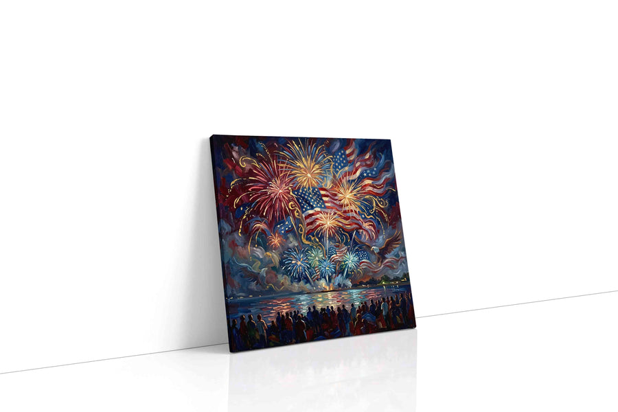 Embers of Liberty Tide canvas wall art gallery-wrapped square canvas studio shot