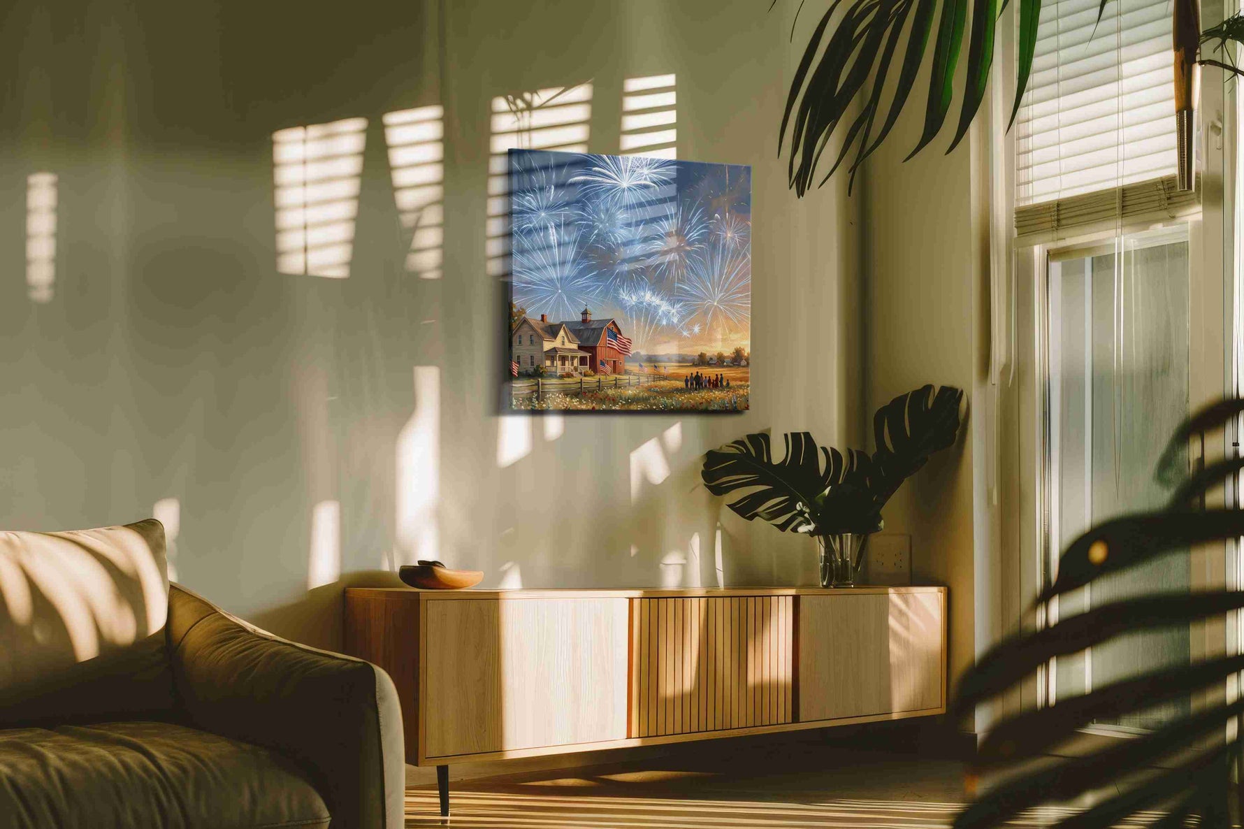Prairie Sky Jubilee canvas wall art in a contemporary interior mockup