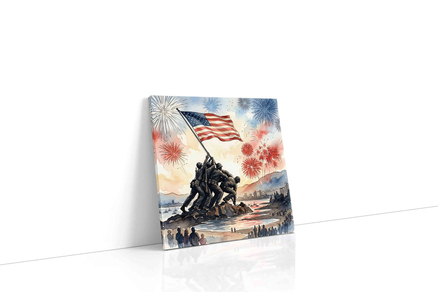 Stars Over Valor Bay canvas wall art gallery-wrapped square canvas studio shot