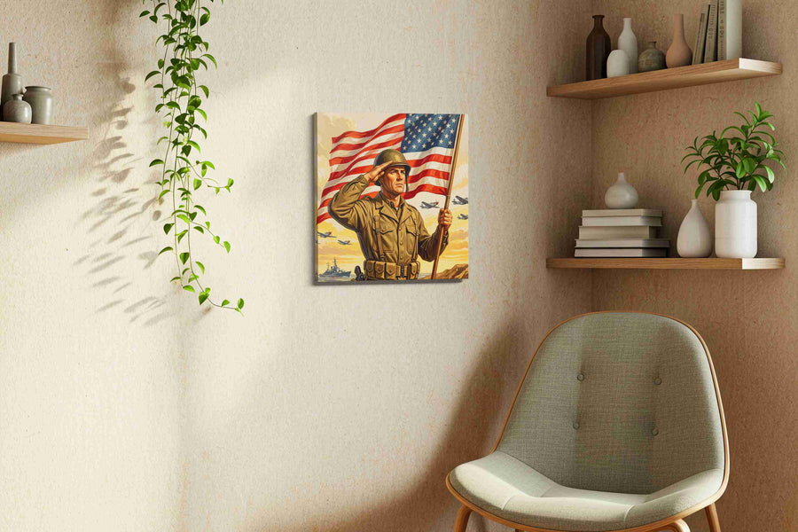 Stars Over Valor Shore canvas wall art styled in a living room